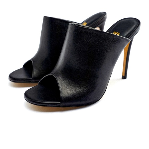 Leather heel mules Zara 7.5 - Picture 1 of 8
